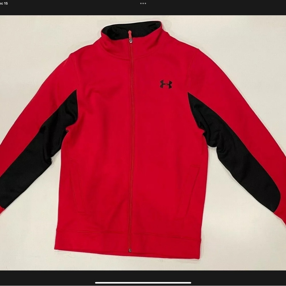 Under Armour Men UA Coldgear Fleece
Full Zip Logo Track Jacket Trainer Red L